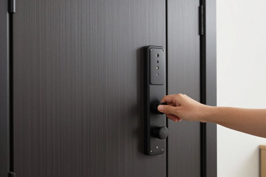 serrures multipoints installées sur une porte sécurisée à Bruxelles